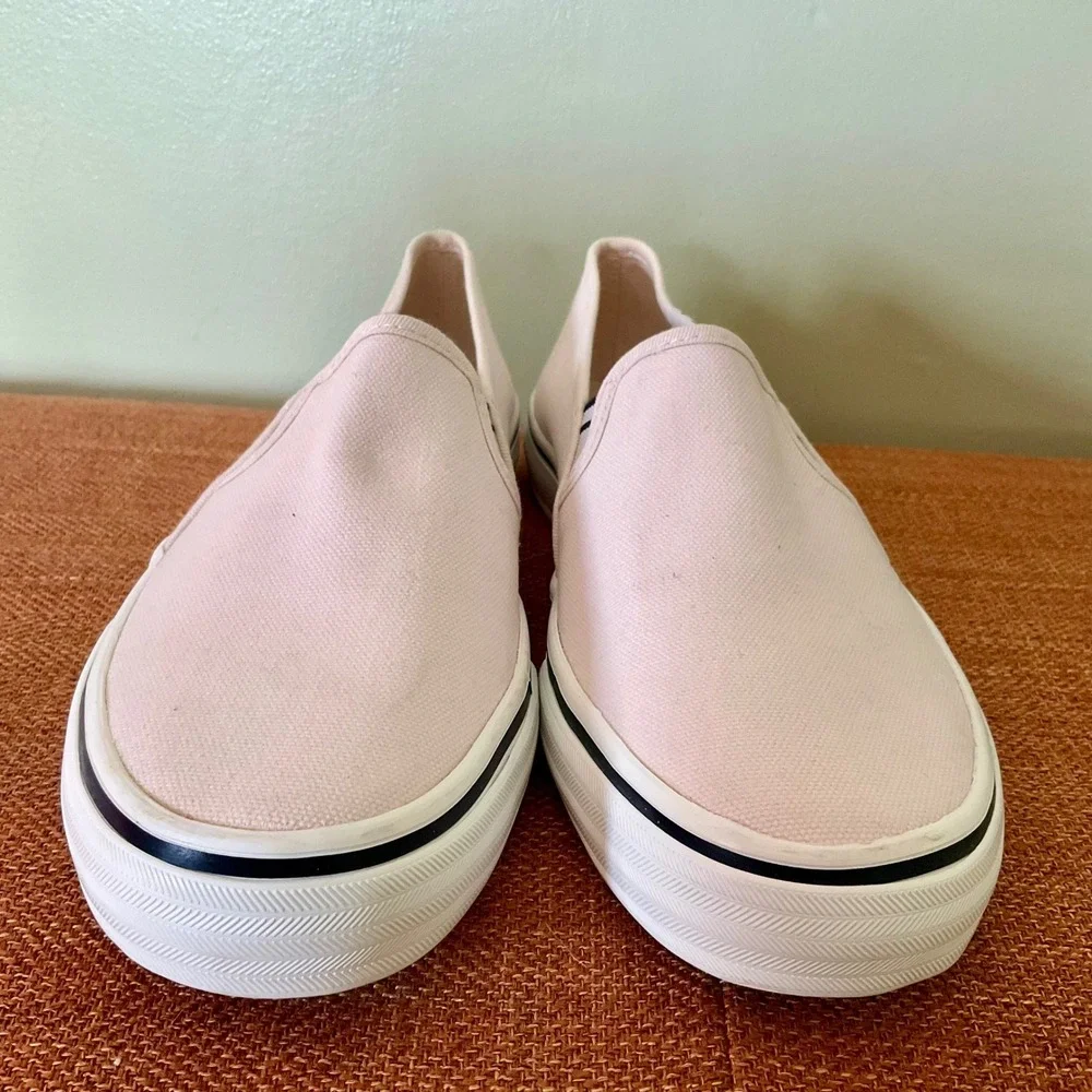 Keds Double Decker Pink Canvas Slip On Sneakers WF67490 Womens 8.5 Softerra NWOT